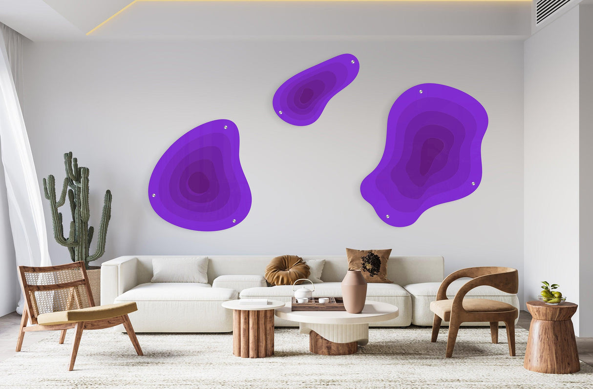 Multicolor Abstract Set of 3 Prints Acrylic Art Printed Wall Art - uniqstiq