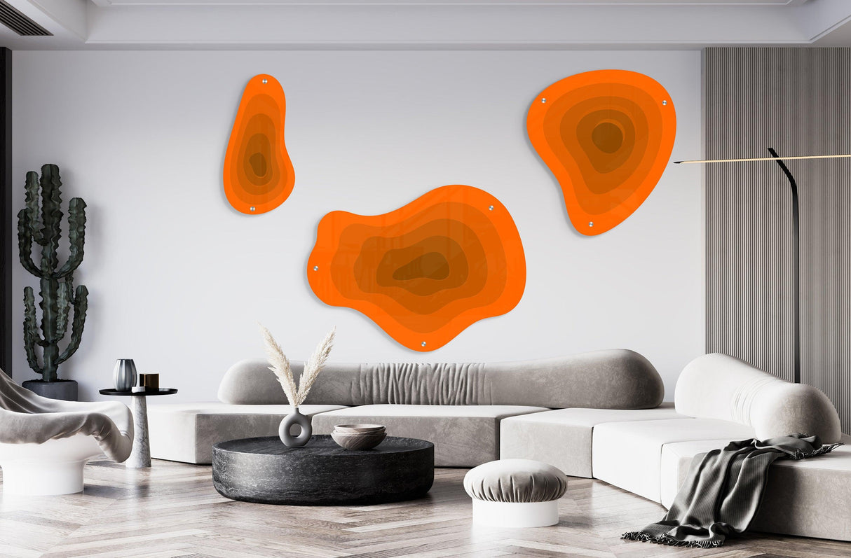 Multicolor Abstract Set of 3 Prints Acrylic Art Printed Wall Art - uniqstiq