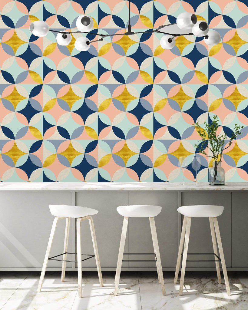 uniQstiQ Geometric Multicolor Geometric Wallpaper Wallpaper