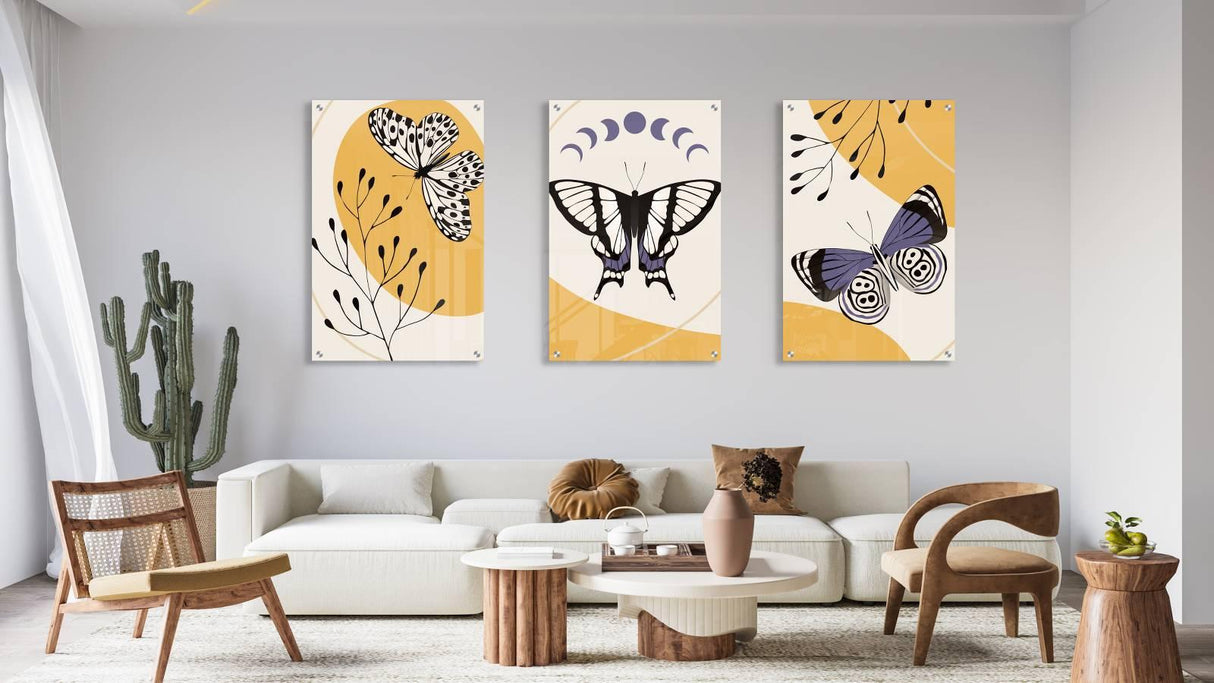 Nature Design Set of 3 Prints Modern Wall Art Modern Artwork Image 1