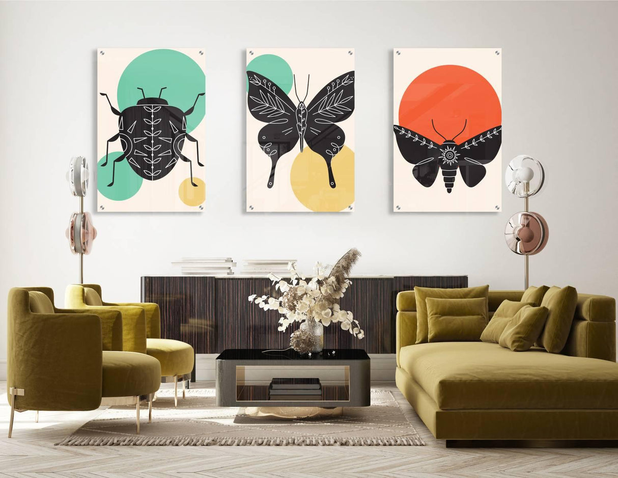 Nature Pattern Set of 3 Prints Modern Wall Art Modern Artwork Image 1