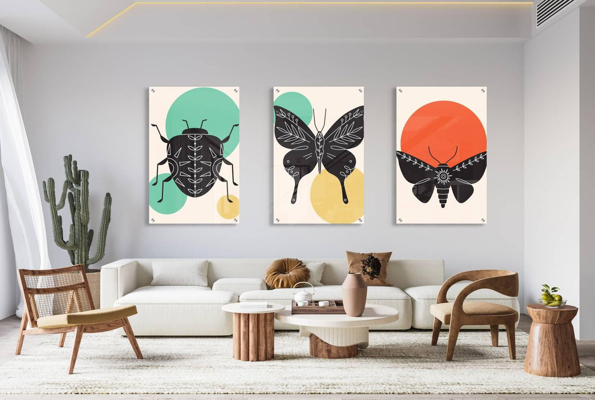 Nature Pattern Set of 3 Prints Modern Wall Art Modern Artwork Image 2
