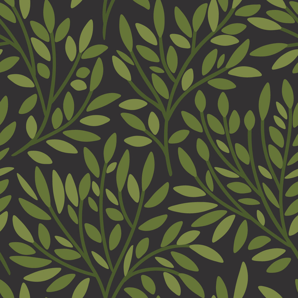 Dark Green Leaves Wallpaper uniQstiQ Botanical