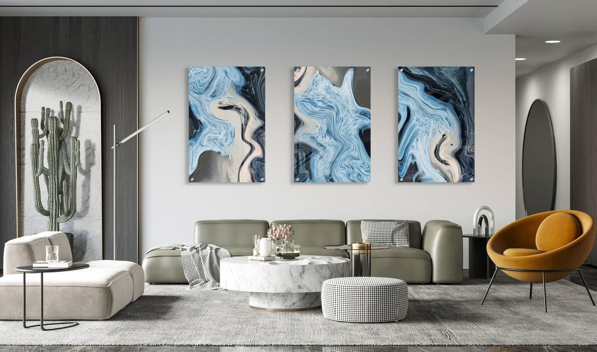 Ocean Colors Set of 3 Prints Modern Wall Art Modern Artwork Image 1