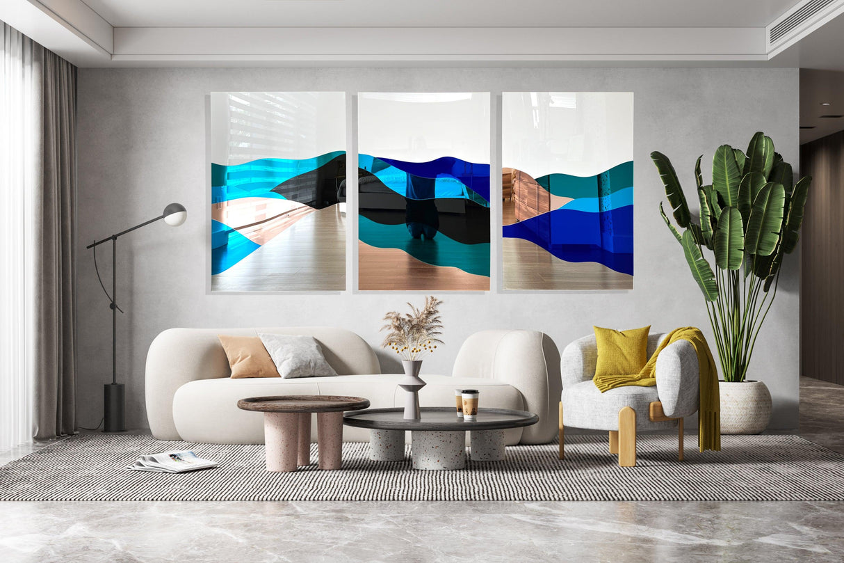 extra-large-mirrored-acrylic-wall-art-set-of-3-made-in-usa-luxury-gift-wall-decor-modern-art-abstract-wall-decor-mountain-wall-art