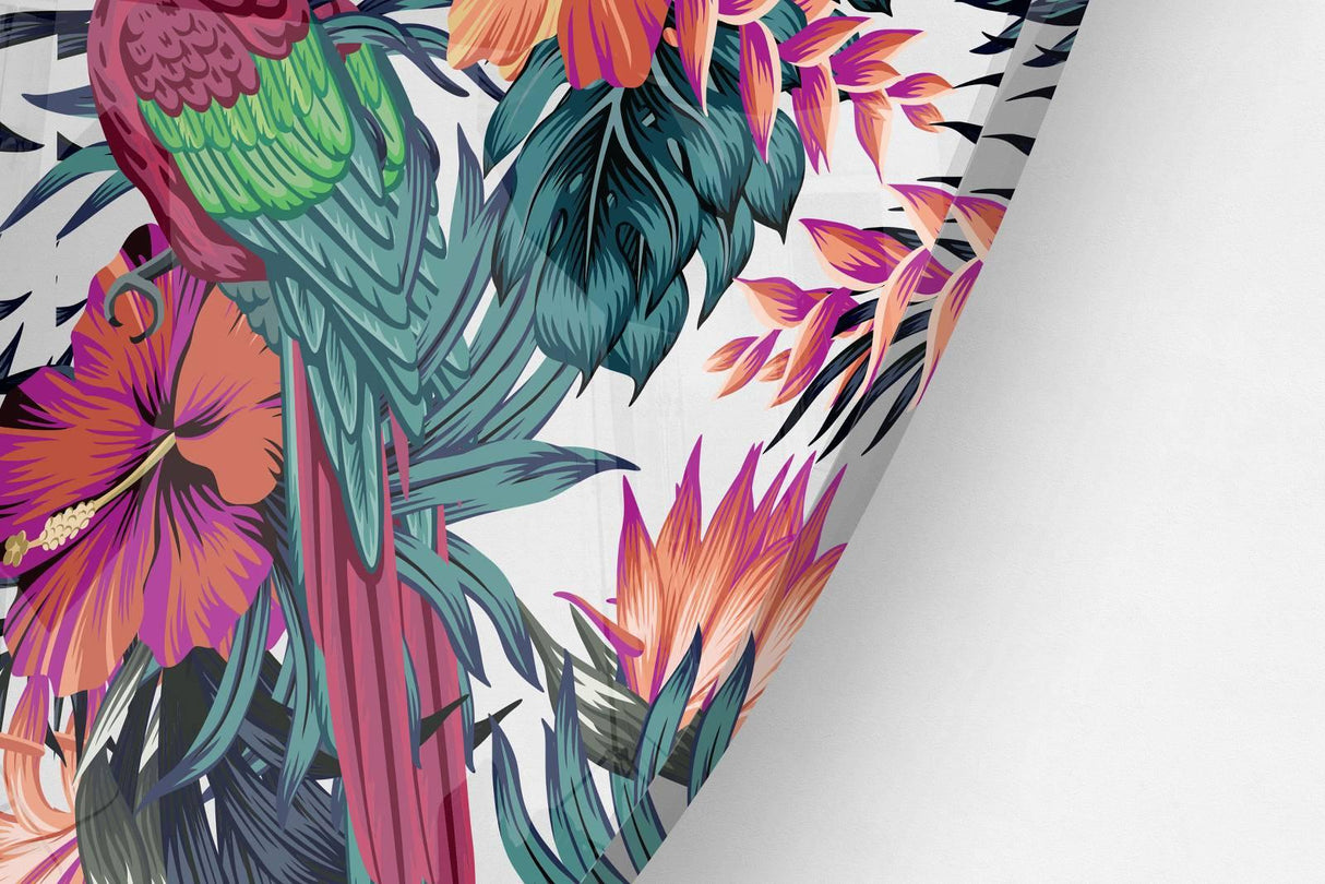 Parrot Pattern Printed Transparent Acrylic Circle - uniqstiq