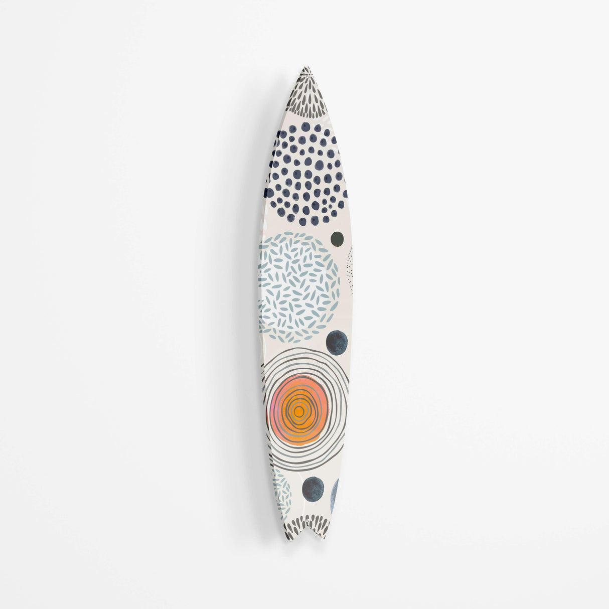 Pattern with Doodle Circles Acrylic Surfboard Wall Art - uniqstiq
