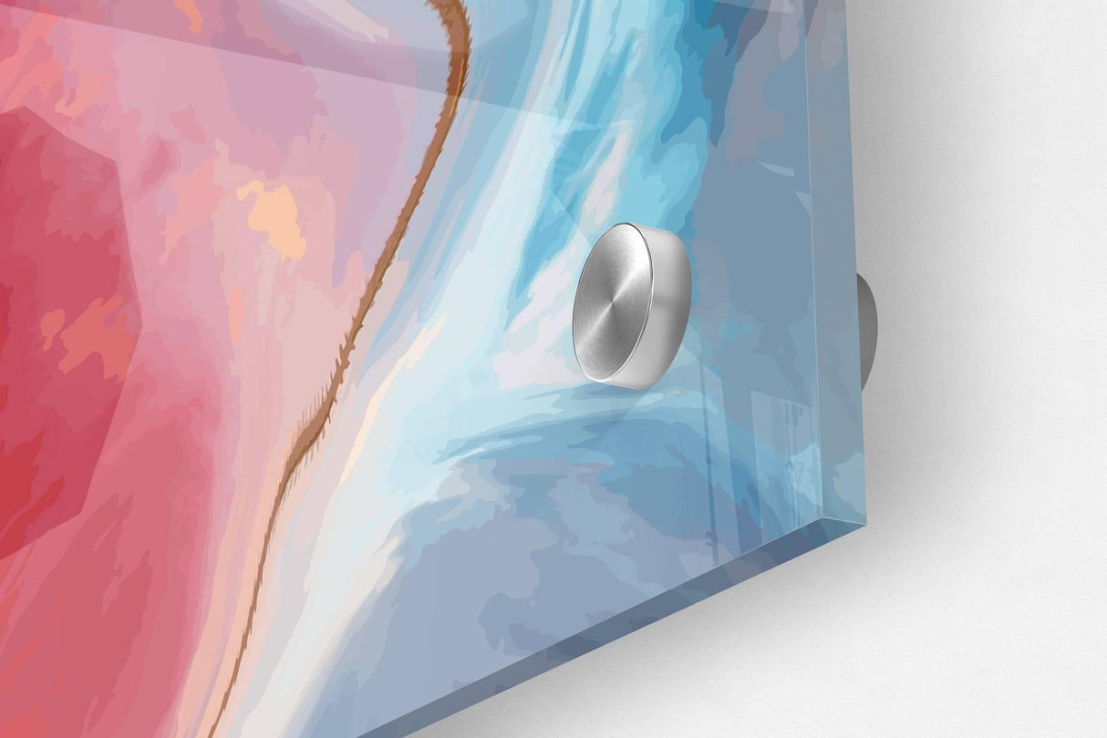 Pink and Blue Pattern Set of 3 Prints Modern Wall Art Modern Artwork Image 3