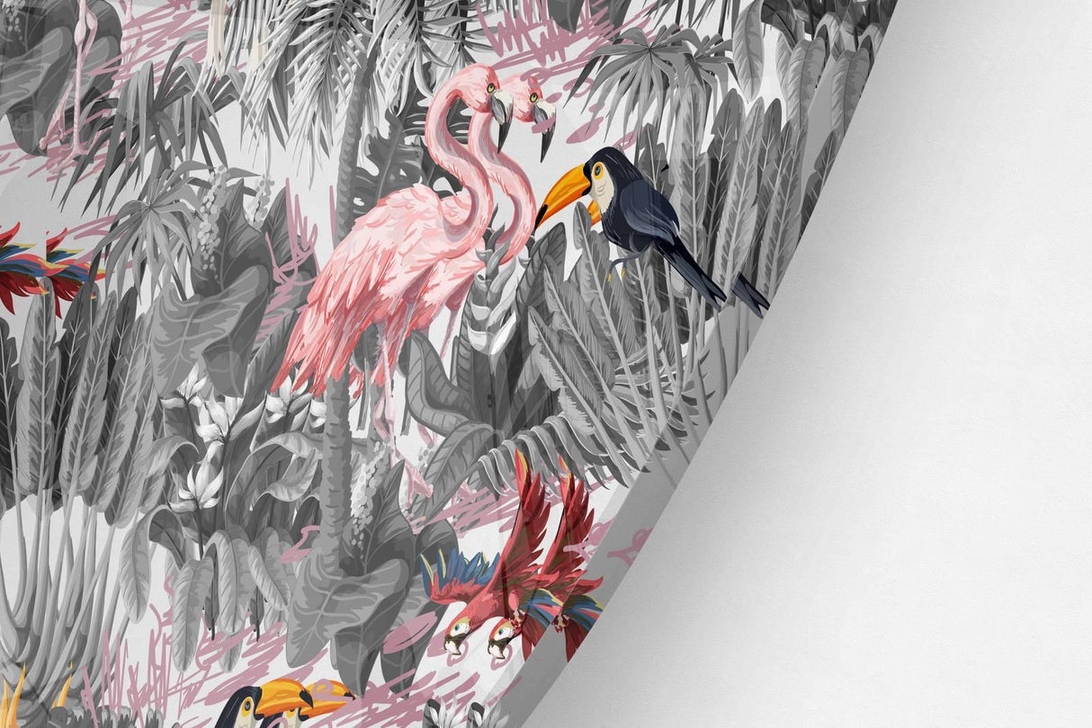 Pink Flamingos Printed Transparent Acrylic Circle - uniqstiq
