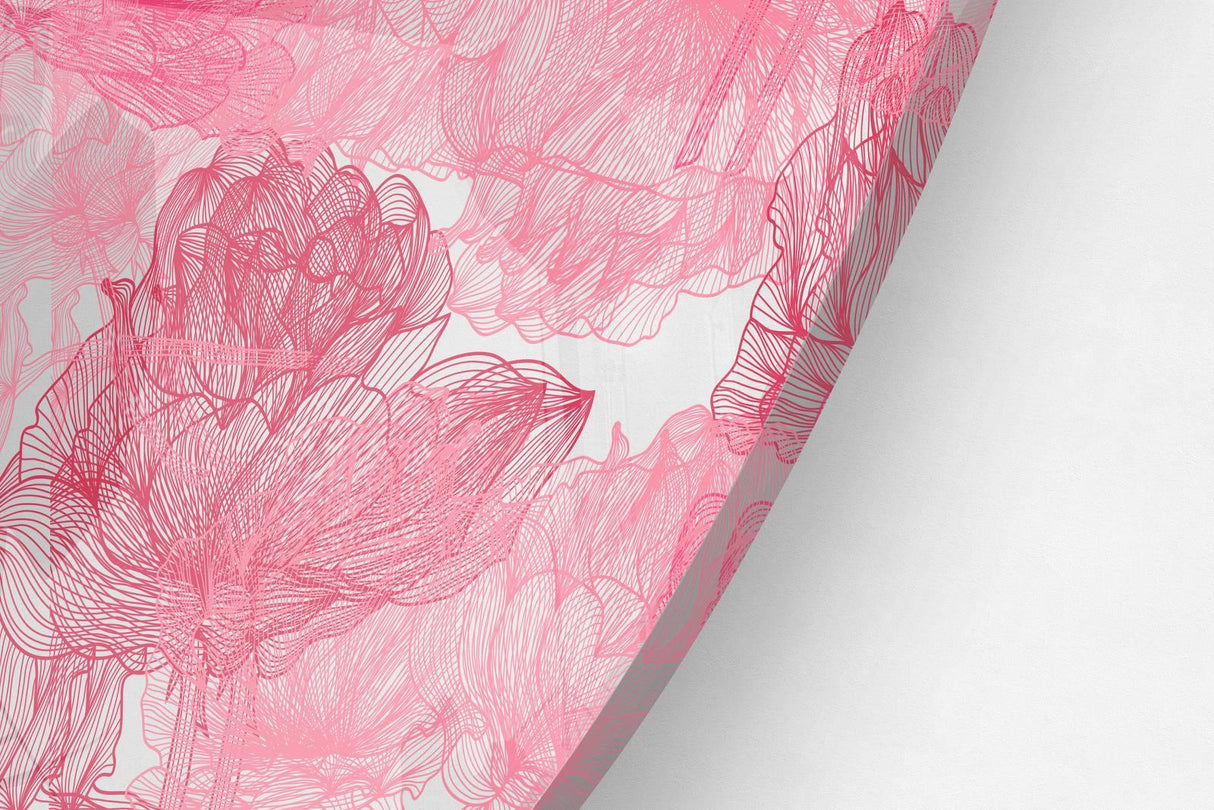 Pink Floral Pattern Printed Transparent Acrylic Circle - uniqstiq