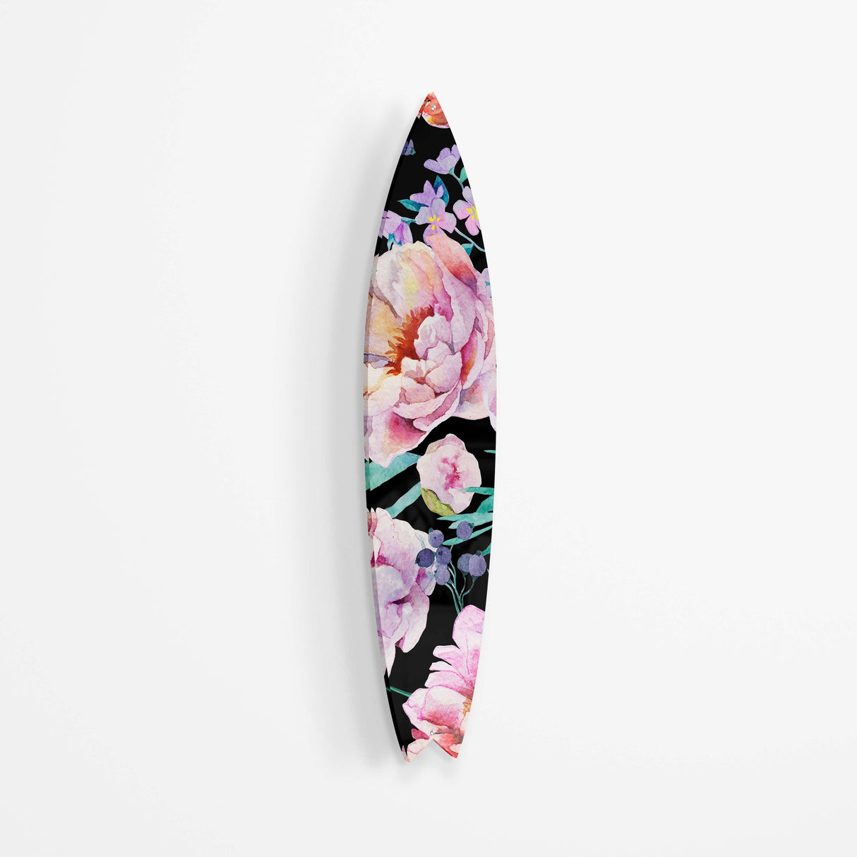 Pink Peony Flowers and Berries Acrylic Surfboard Wall Art - uniqstiq