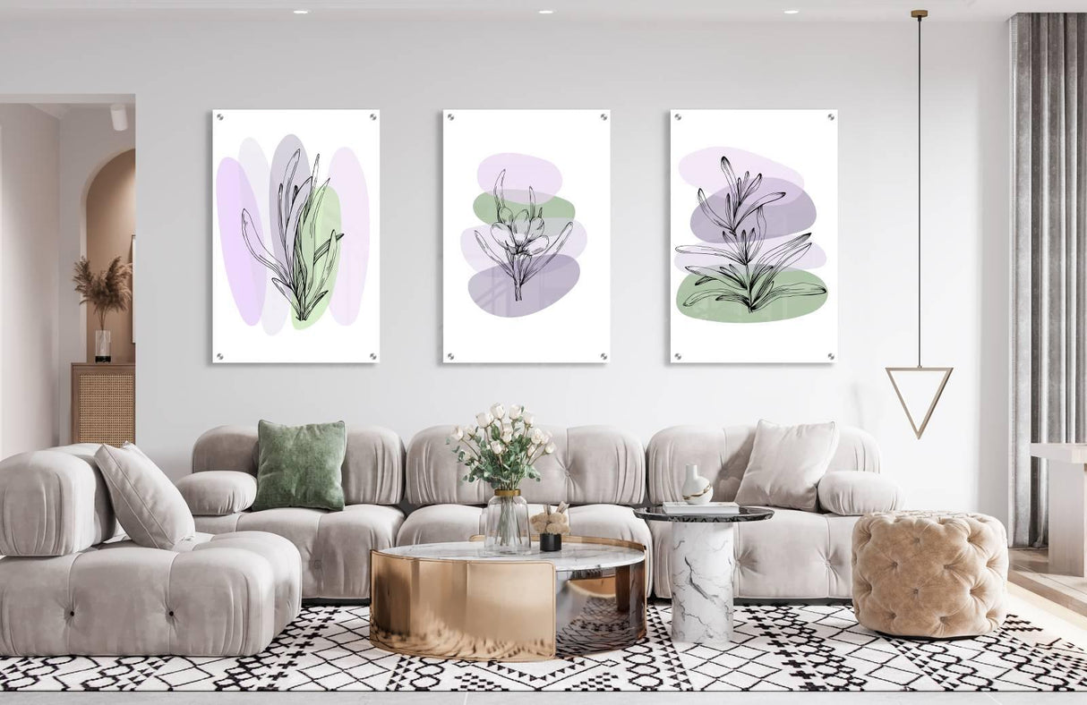 Plants Design Set of 3 Prints Modern Wall Art Modern Artwork Image 2