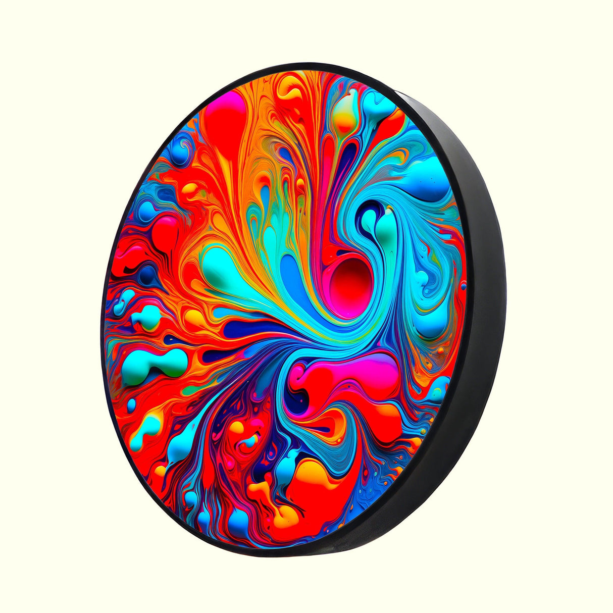 Pop Art Multicolor LED Wall Art Illuminated Round Display Artwork Wall Decor 3D Contemporary Art Lighted Wall Art Fluid Art Christmas Gifts 2