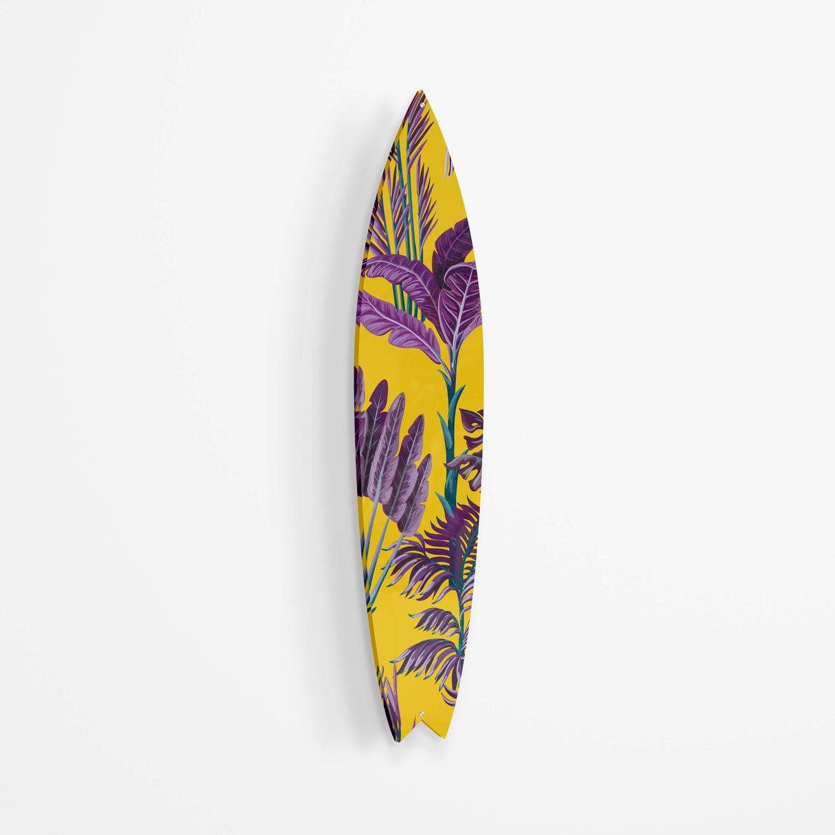 Purple Palm Leaves Acrylic Surfboard Wall Art - uniqstiq