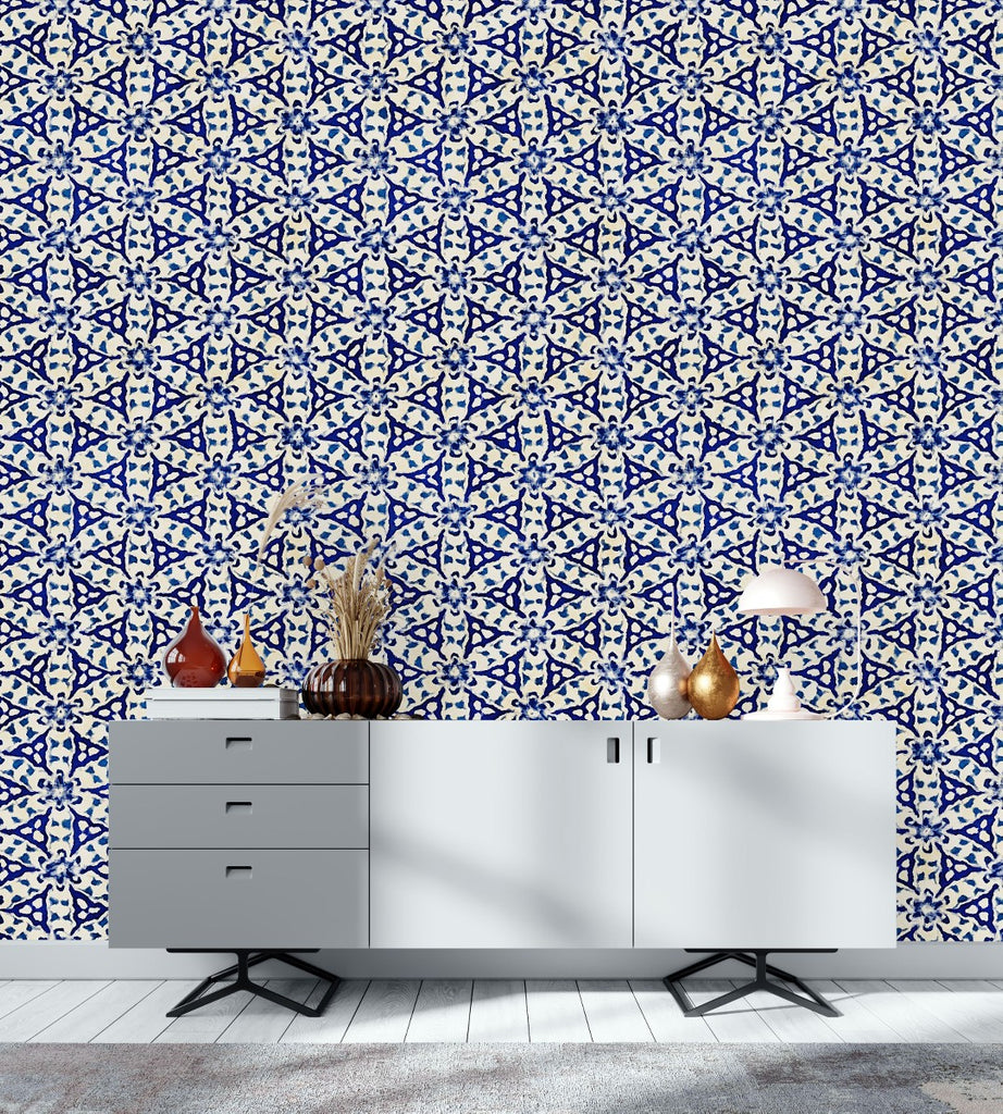 Blue Pattern Wallpaper  uniQstiQ Geometric