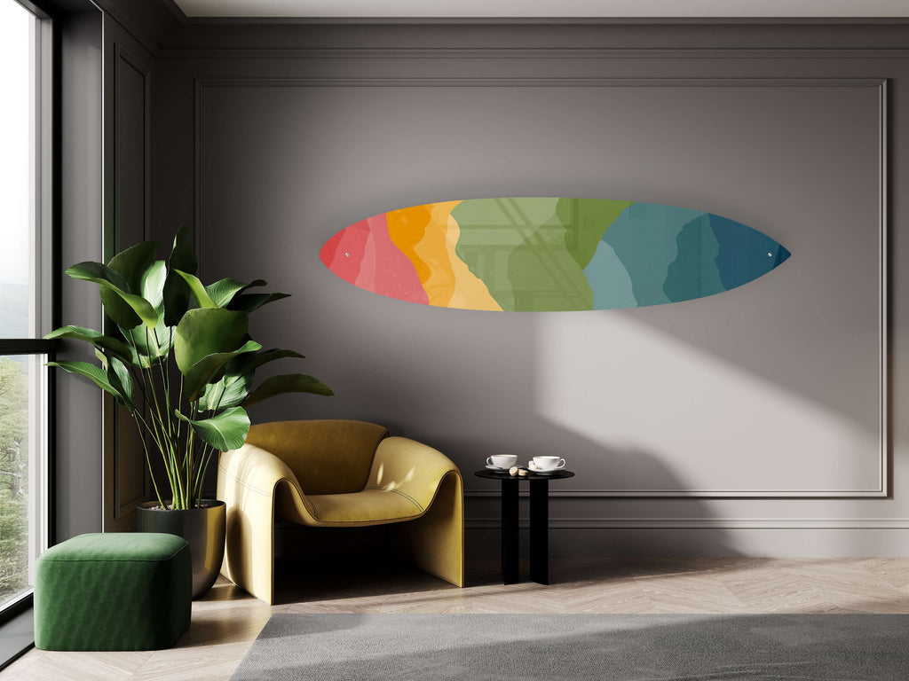 Hills Pattern Acrylic Surfboard Wall Art