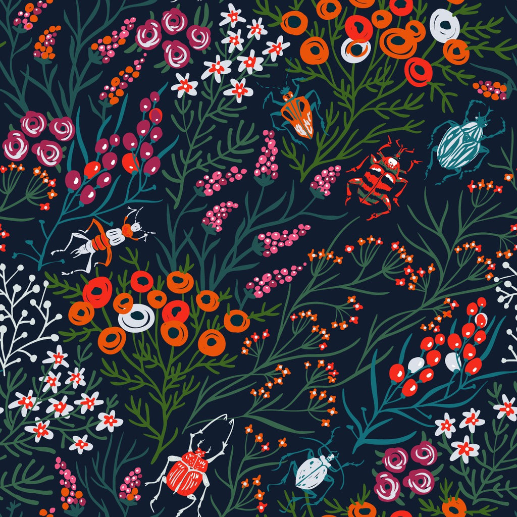 Flowers and Bugs Wallpaper uniQstiQ Botanical