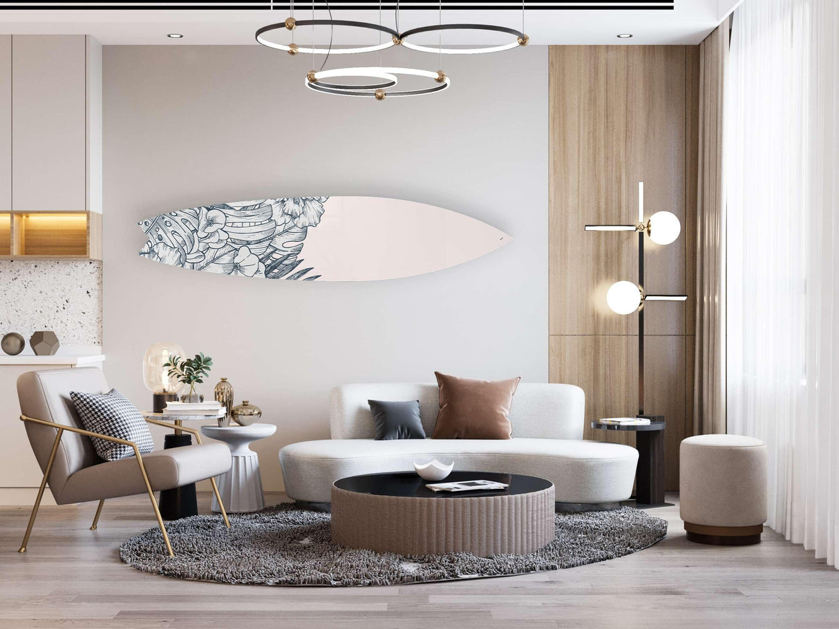 Retro Palm Vintage Acrylic Surfboard Wall Art - uniqstiq