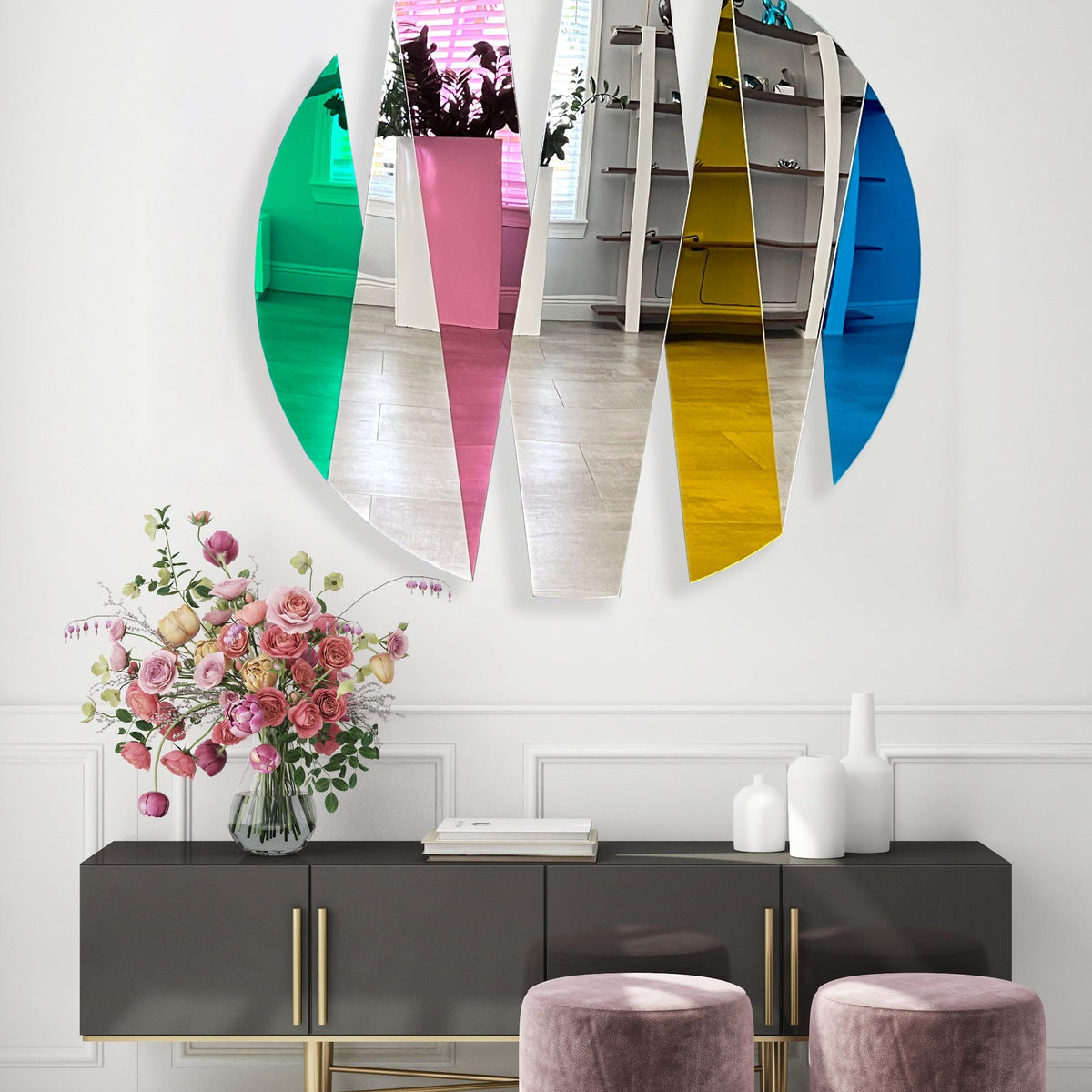 Round Wall Mirror Decor Mirrored Acrylic Art – uniqstiq