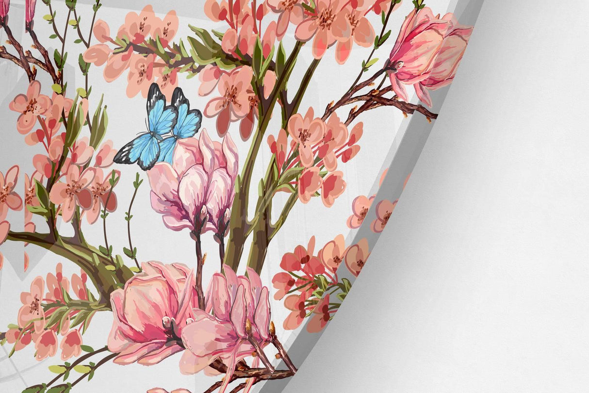 Spring Tree Printed Transparent Acrylic Circle - uniqstiq