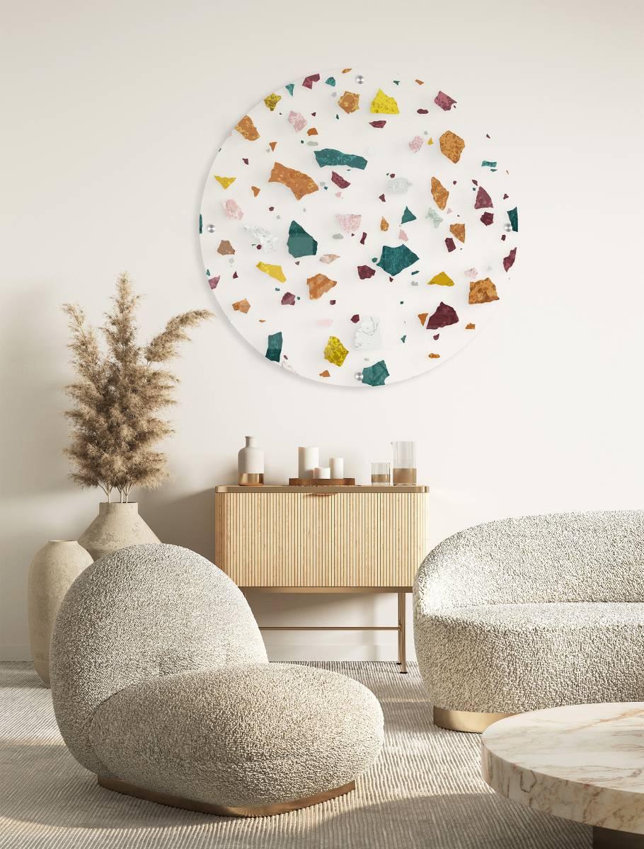 Stone Pattern Printed Transparent Acrylic Circle - uniqstiq