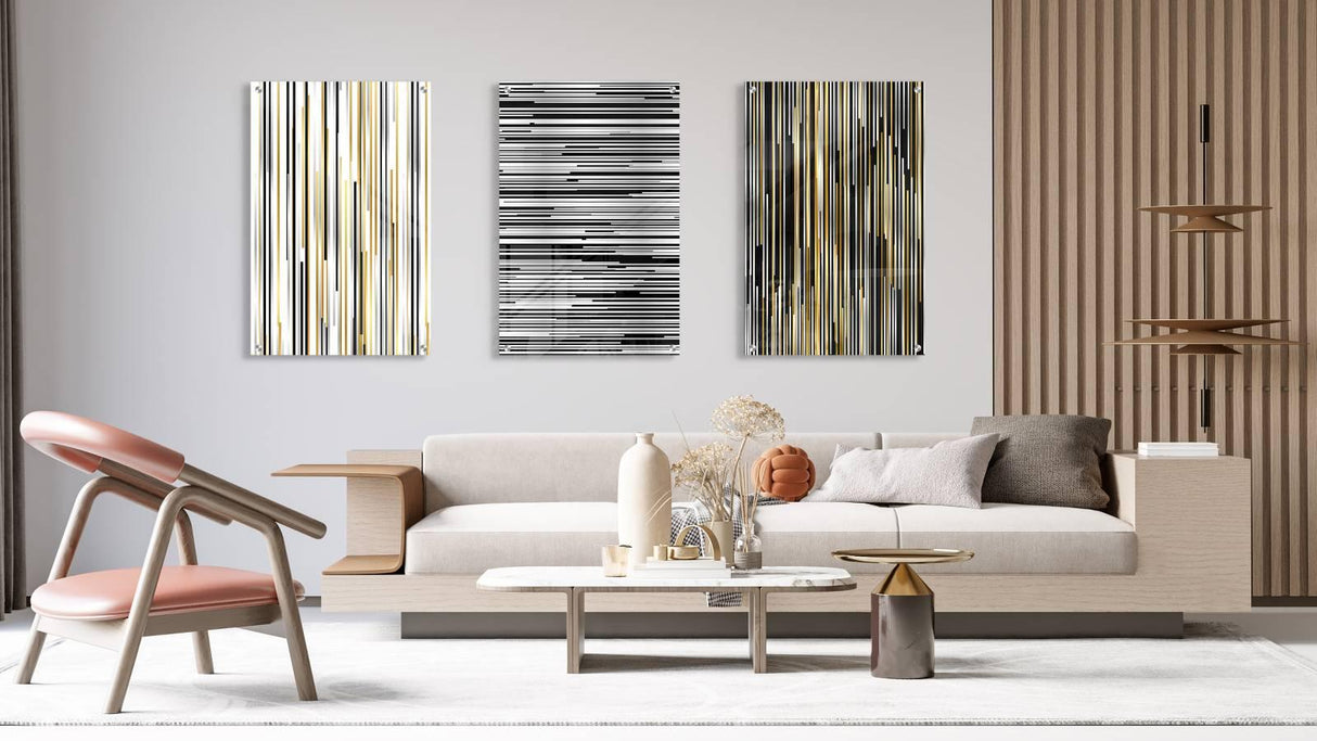 Stripes Pattern Set of 3 Prints Modern Wall Art Modern Artwork Image 1
