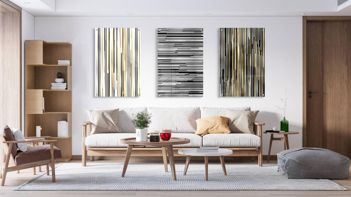 Stripes Pattern Set of 3 Prints Modern Wall Art Modern Artwork Image 2