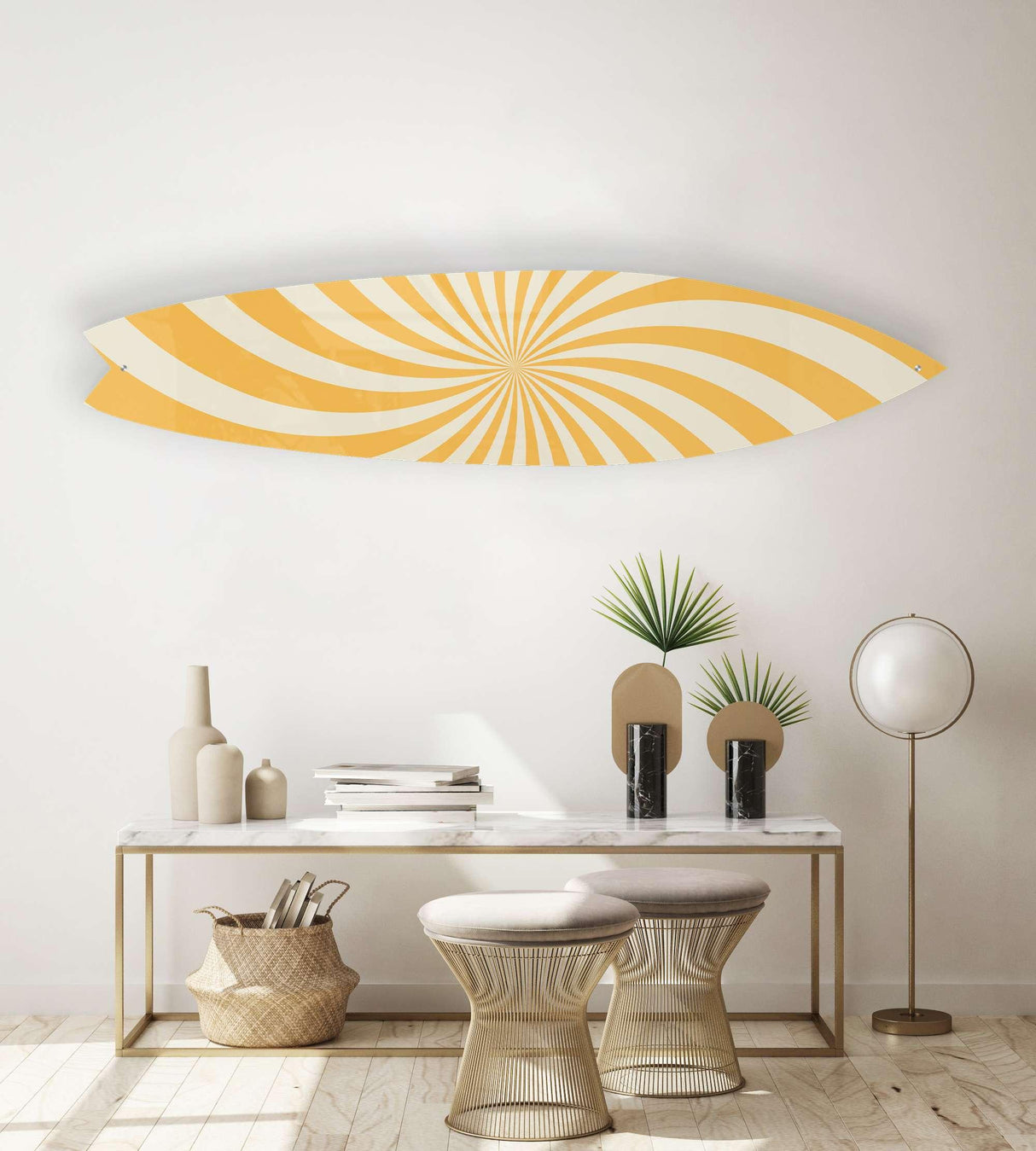 Swirl Minimalist Retro Acrylic Surfboard Wall Art - uniqstiq