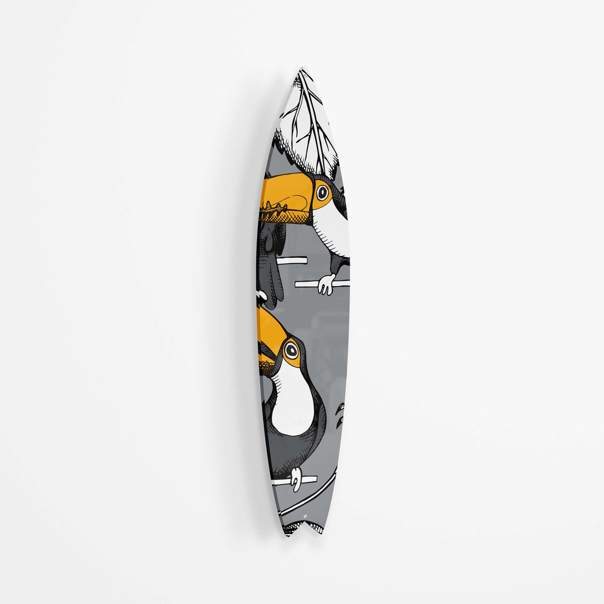 Toucan Birds on a Perch Acrylic Surfboard Wall Art - uniqstiq