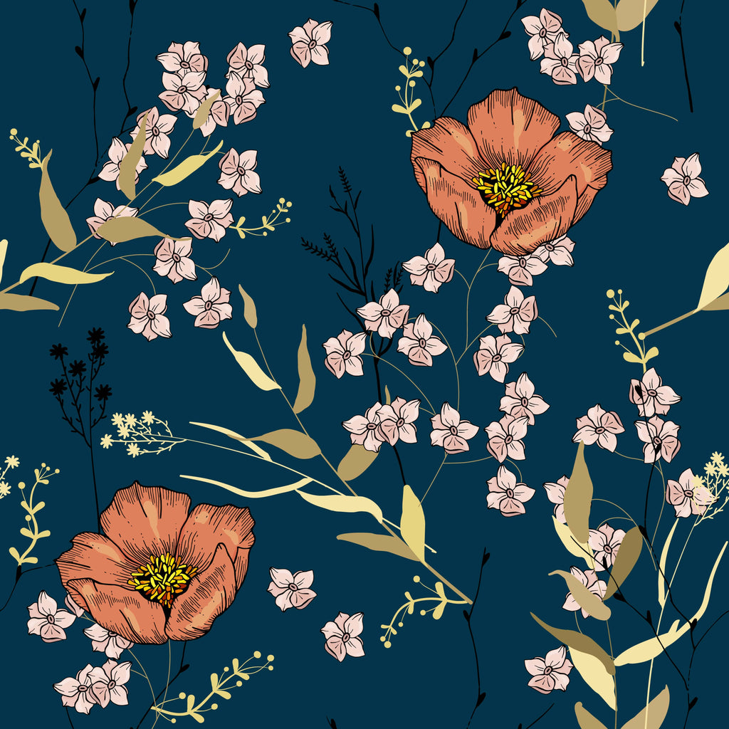 uniQstiQ Floral Trendy Floral Pattern Wallpaper Wallpaper