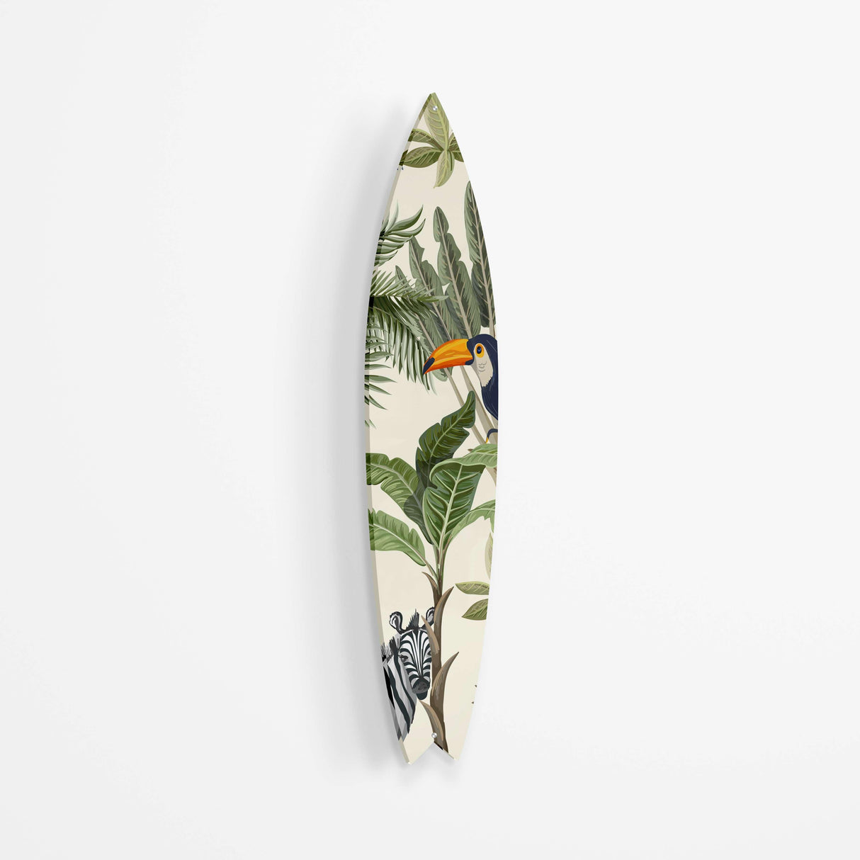 Tropical Toucan Zebra Acrylic Surfboard Wall Art - uniqstiq