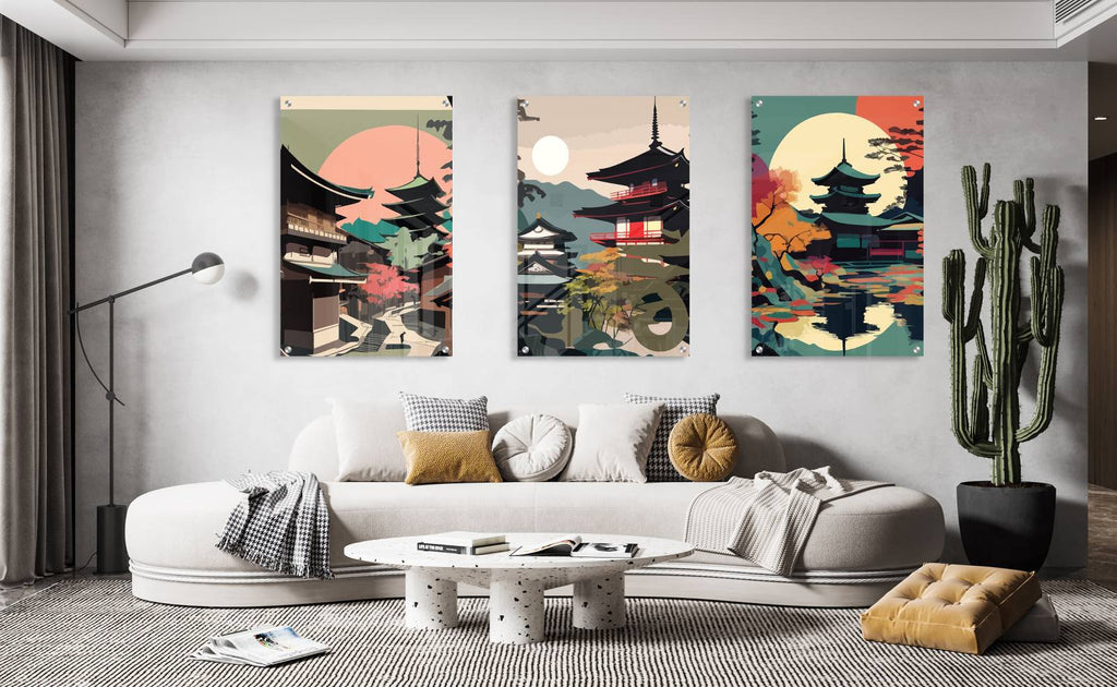 Chinese Landscape Set of 3 Prints Modern Wall Art Modern Artwork Image 2