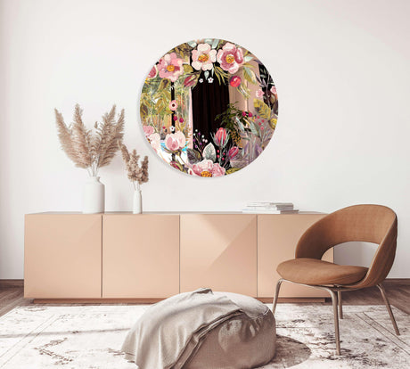 Vintage Berries Mural Mirrored Acrylic Circles Contemporary Home DǸcor Printed acrylic