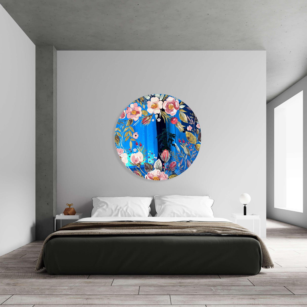 Vintage Berries Mural Mirrored Acrylic Circles Contemporary Home DǸcor Printed acrylic