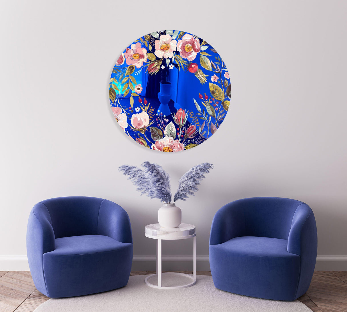 Vintage Berries Mural Mirrored Acrylic Circles Contemporary Home DǸcor Printed acrylic