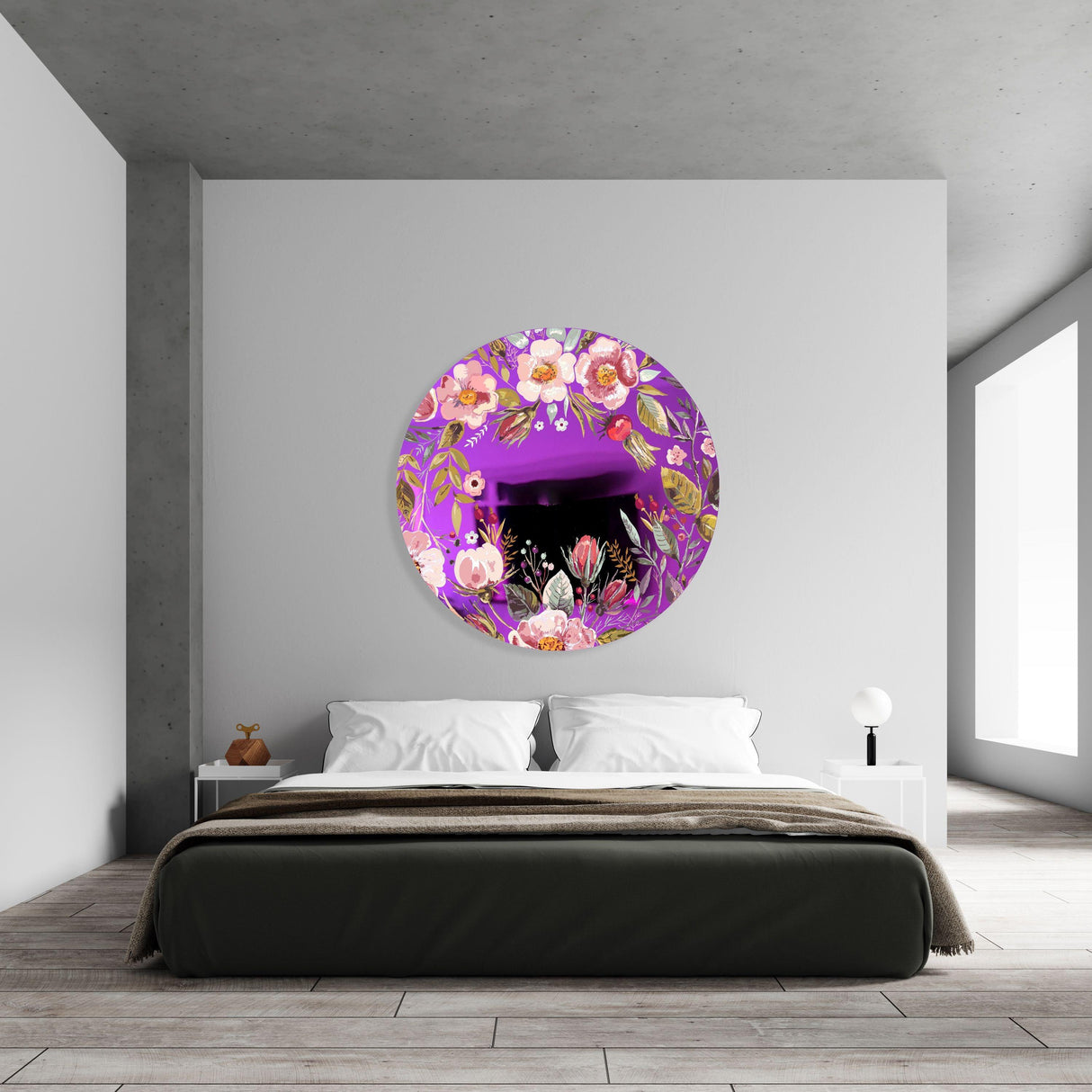 Vintage Berries Mural Mirrored Acrylic Circles Contemporary Home DǸcor Printed acrylic