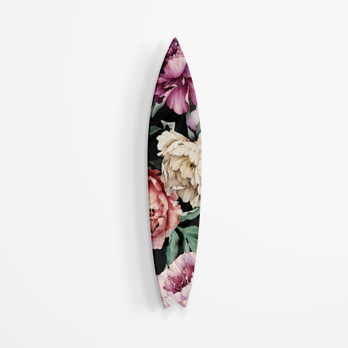 Vintage Dark Peony Mural Printed Acrylic Surfboard Wall Art - uniqstiq