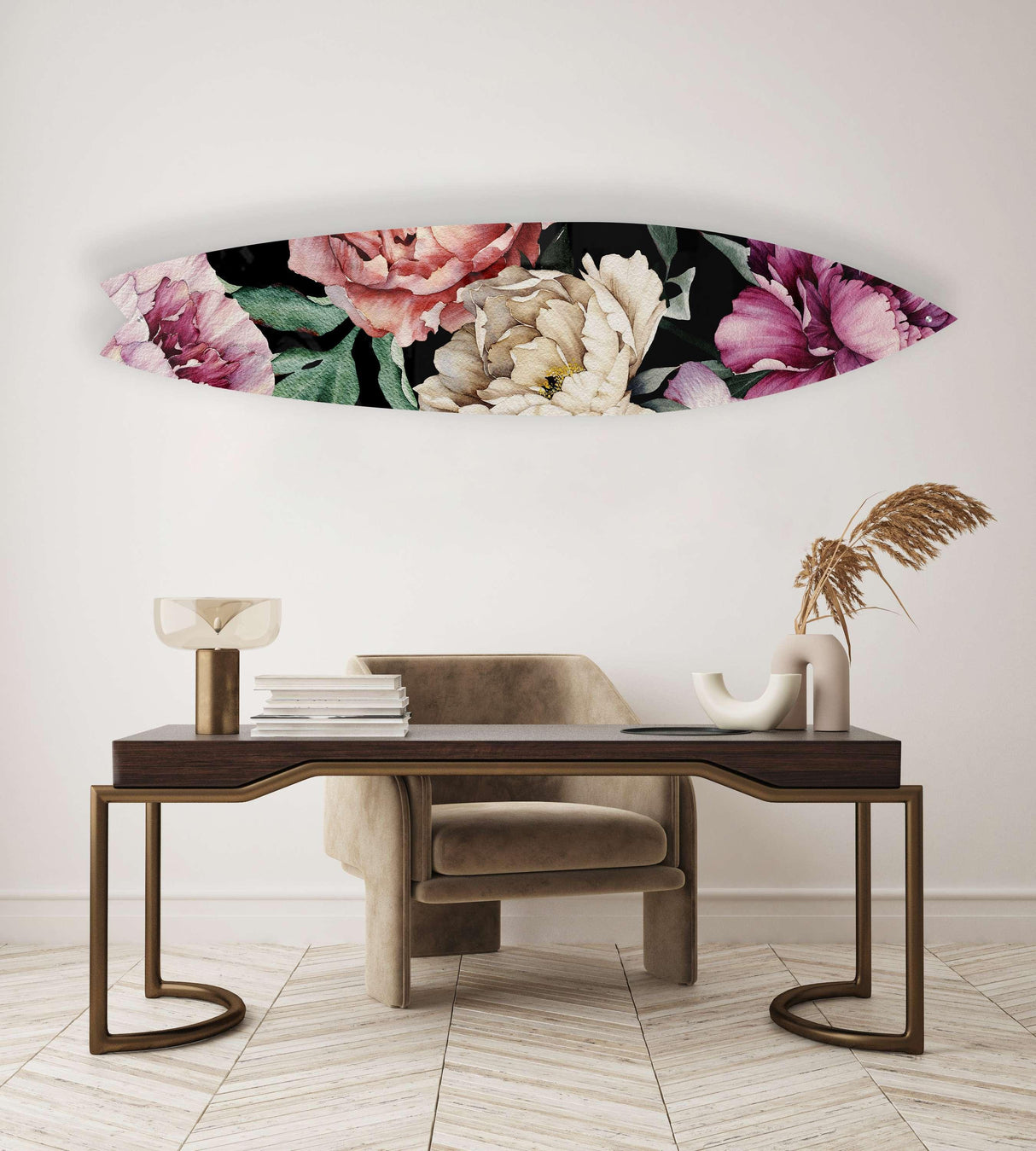 Vintage Dark Peony Mural