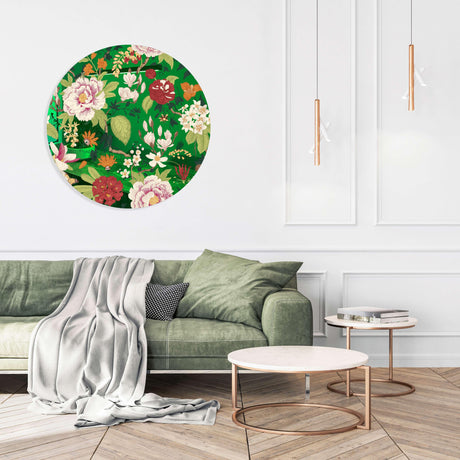 Vintage Flowers Mirrored Acrylic Circles Contemporary Home DǸcor Printed acrylic