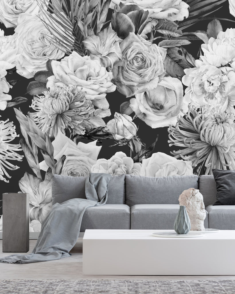 uniQstiQ Murals Vintage Large Floral Mix Wallpaper Mural Wallpaper