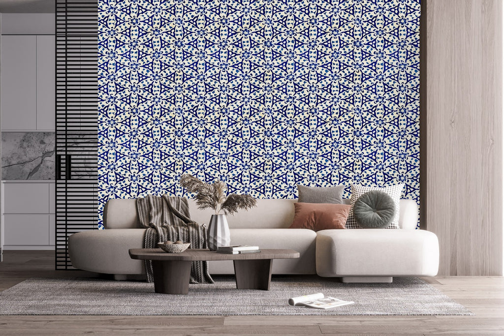 Blue Pattern Wallpaper  uniQstiQ Geometric