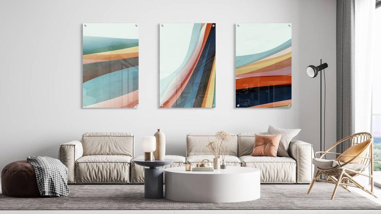 Watercolor Art Set of 3 Prints Modern Wall Art Modern Artwork Image 1