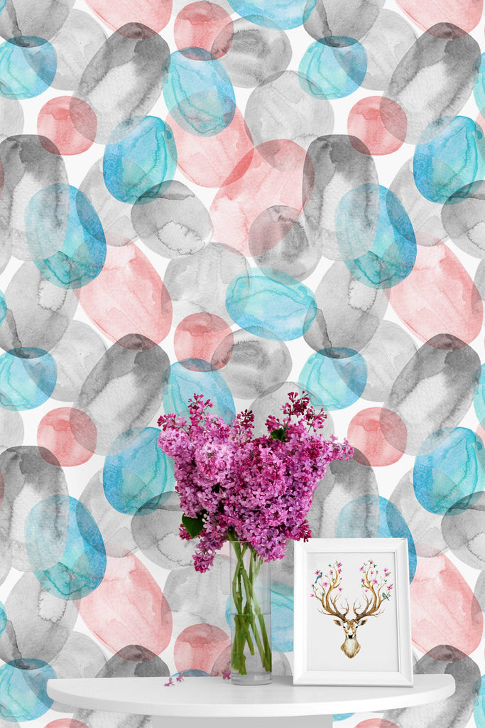 uniQstiQ Kids Watercolor Jellyfish Bubbles Wallpaper Wallpaper