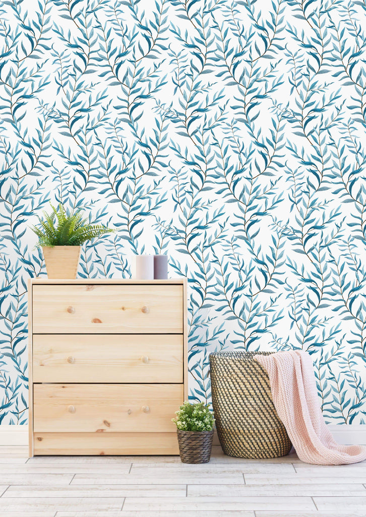 uniQstiQ Botanical Watercolor Style Leaves Wallpaper Wallpaper