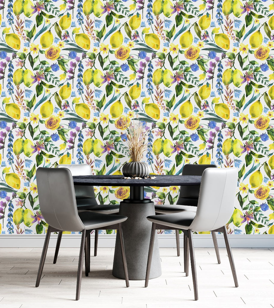 Lemons Pattern Wallpaper uniQstiQ Botanical