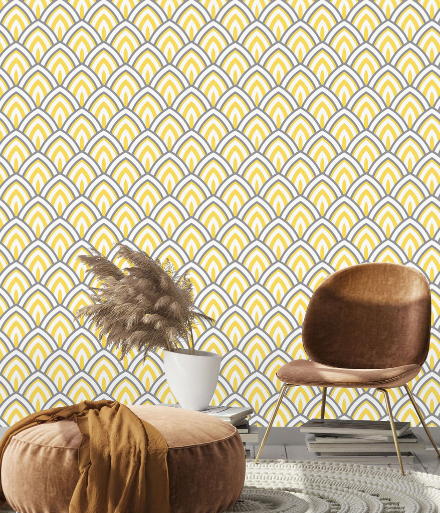 uniQstiQ Geometric Yellow Geometric Wallpaper Wallpaper