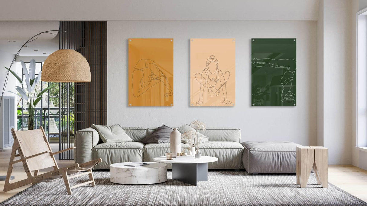 Yoga Style Set of 3 Prints Modern Wall Art Modern Artwork Image 1