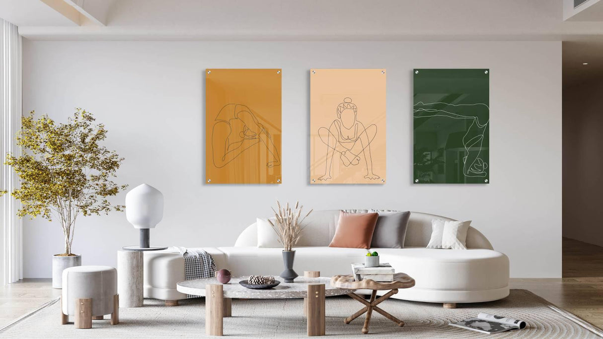 Yoga Style Set of 3 Prints Modern Wall Art Modern Artwork Image 2