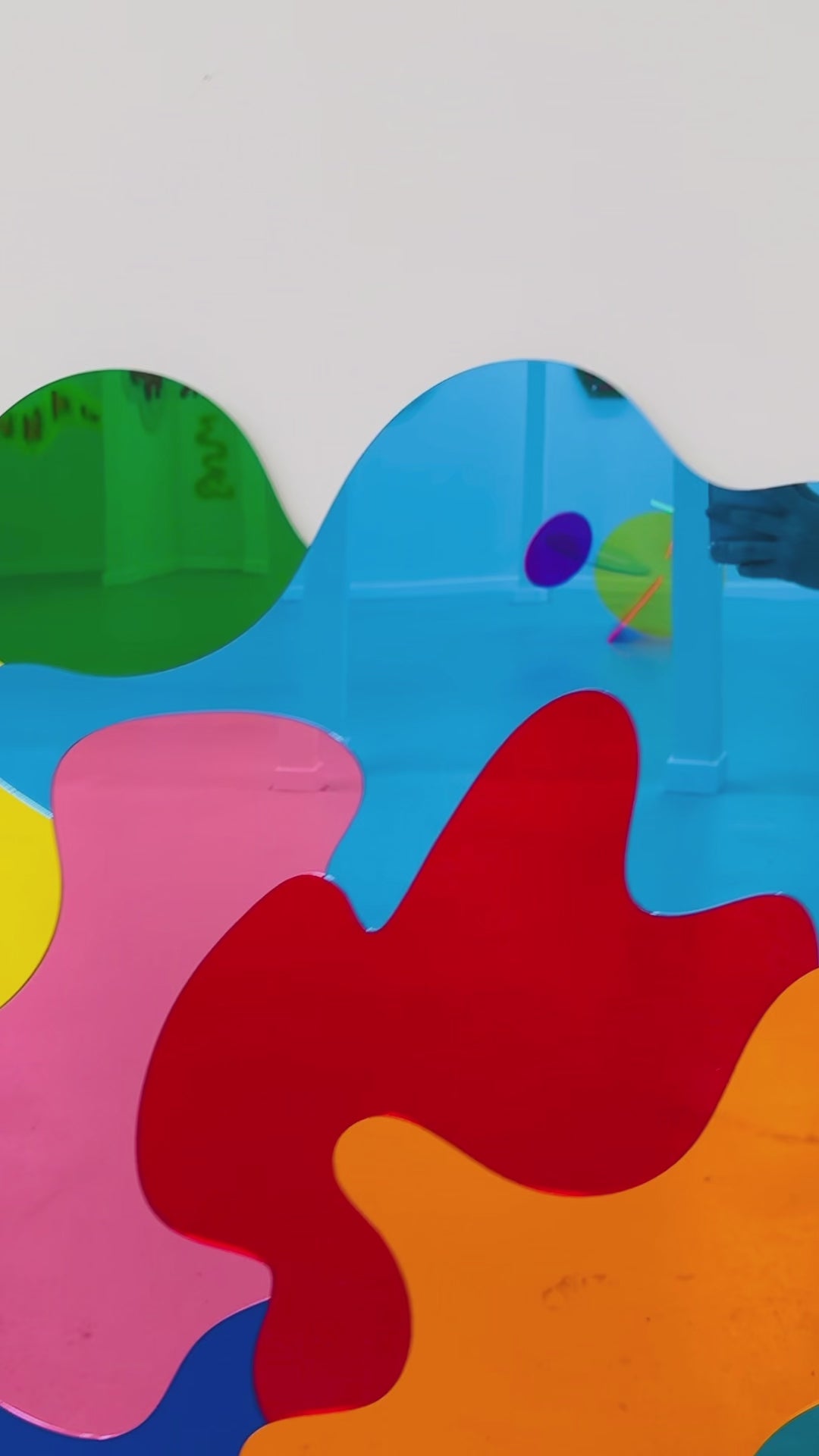 Large Mirrored Acrylic Multicolor Wall Art