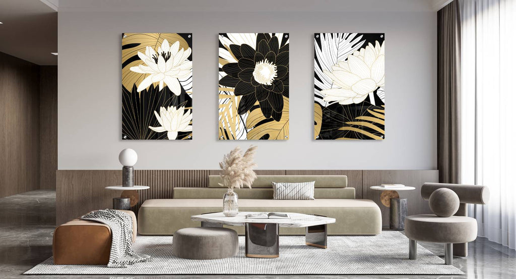 Floral Pattern Set of 3 Prints Modern Wall Art Modern Artwork Image 2